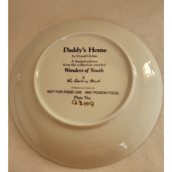 Vintage Danbury Mint Daddy's Home by Donald Zolan Plate w/ COA & Box #G3109 - Picture 4 of 14